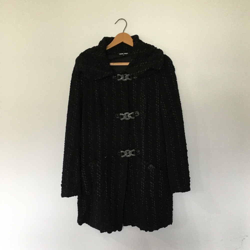 Samuel Dong Black Jacket Small Textured Coat - image 1